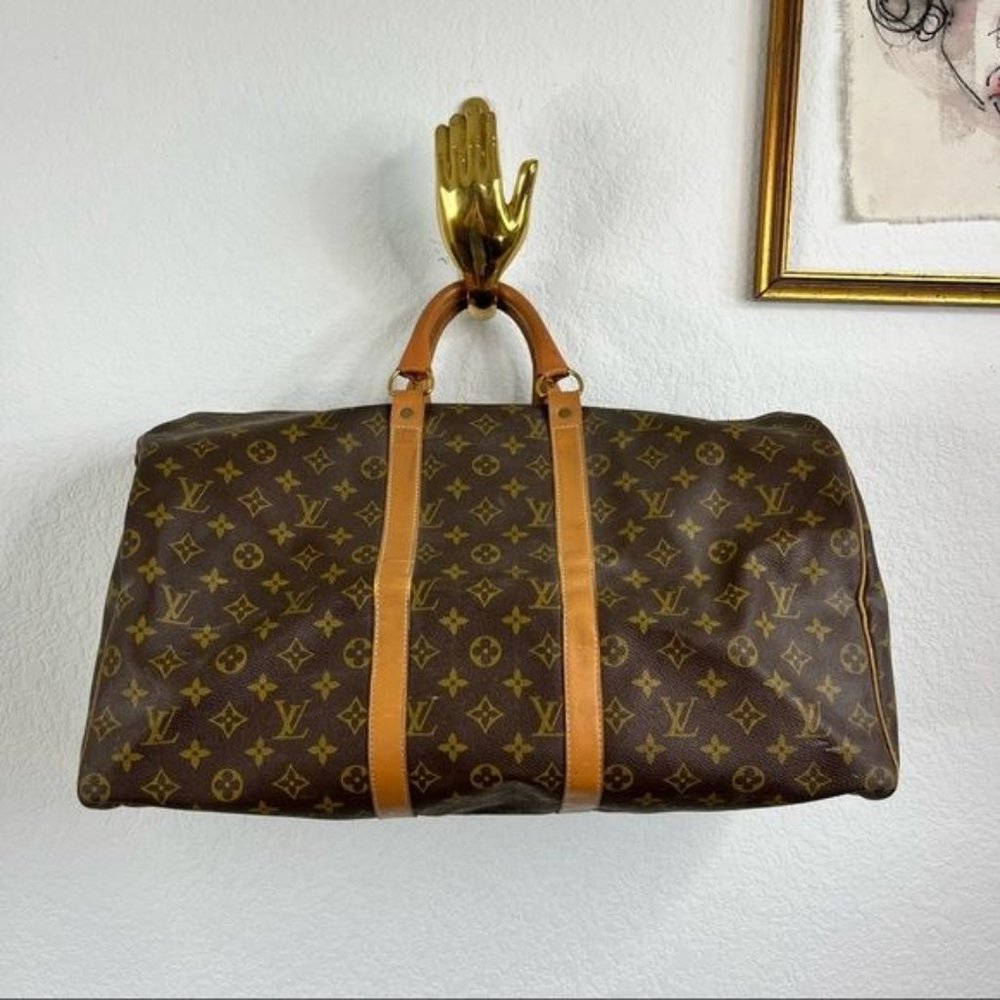 LV Louis Vuitton VTG Keepall 50 Carry On Luggage Bag Talon Clip Slide Lock - Picture 2 of 15